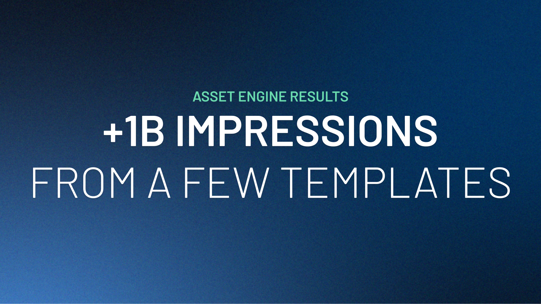 +1B Impressions From just a few Templates